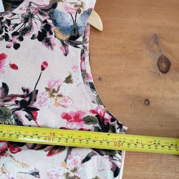 Papillon Sleeveless Pink Floral Cotton Mini Dress Xsmall NWT - Picture 11 of 15